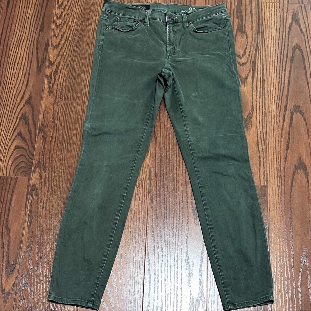 J.Crew Toothpick Jeans Women 27 Green Excellent Skinny Mid Rise Stretch Pants